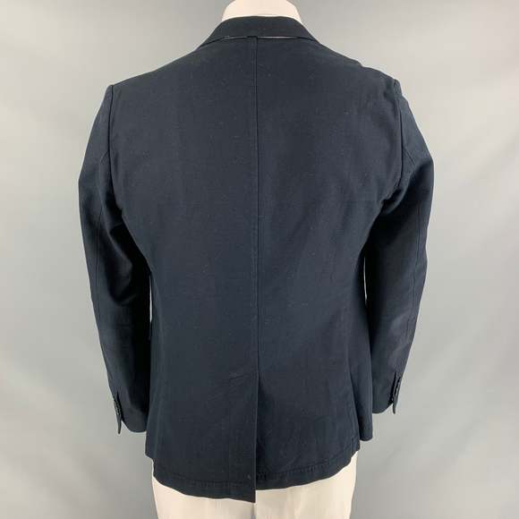 DRIES VAN NOTEN Chest Navy Gold Embellishment Cotton Sport Coat - Picture 4 of 7